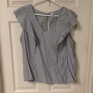 Old Navy Navy and White Striped Blouse